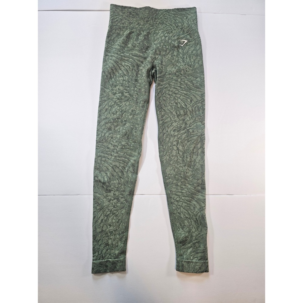 Gymshark Adapt Animal Seamless Leggings‎ Womens Small Green Camo Activewear